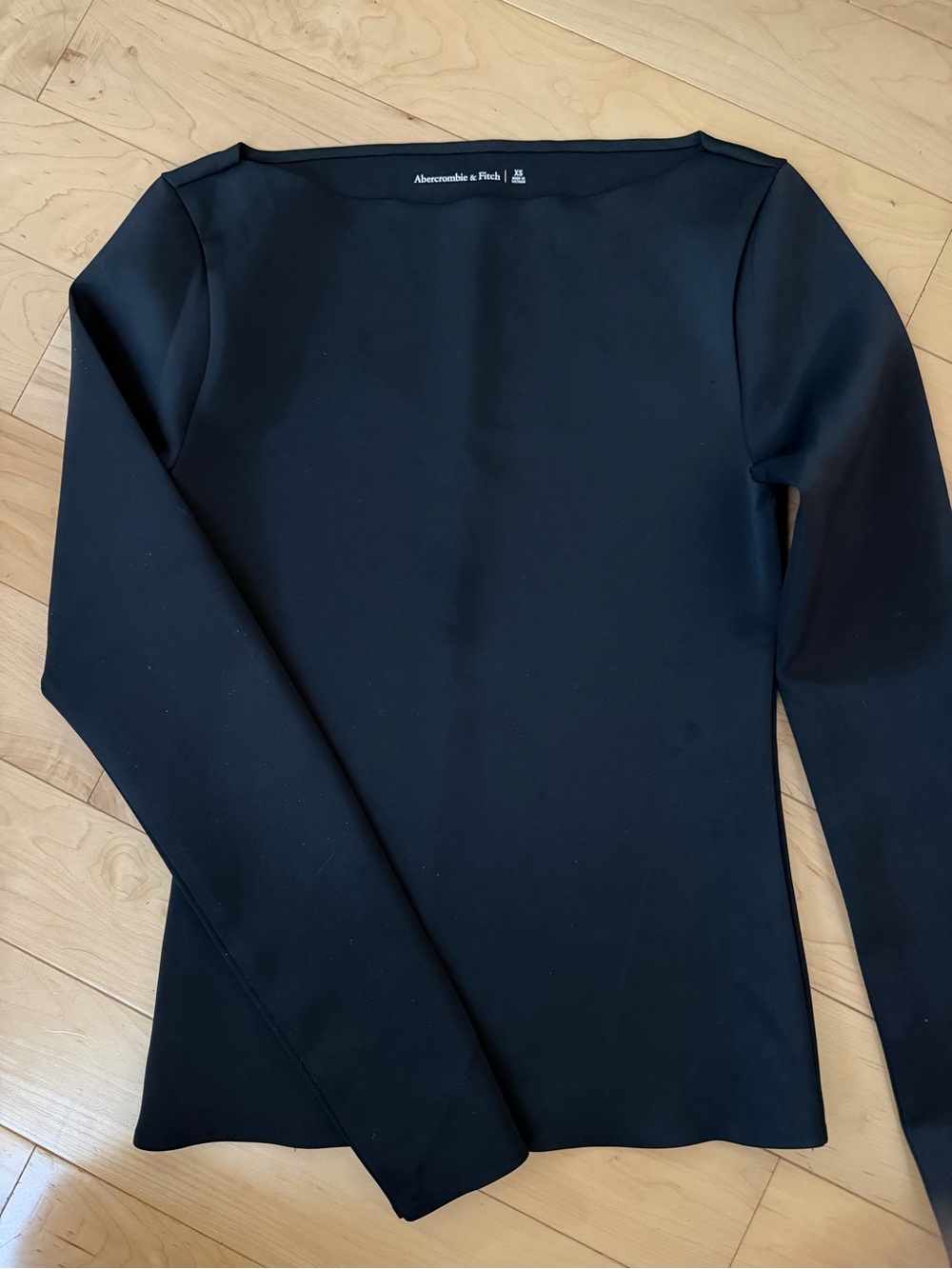Abercrombie & Fitch Black Boatneck Long Sleeve Top